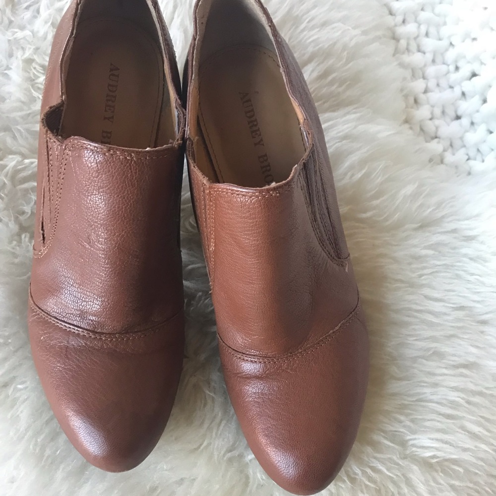 Audrey Brooke “Avignon” Cognac Leather Booties